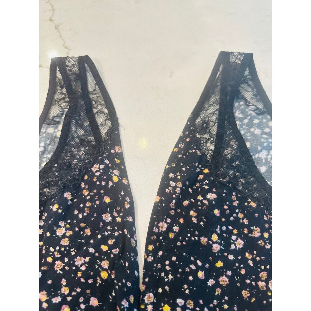 AllSaints Cate Pepper Jumpsuit Women’s Medium Black Floral Wide Leg Boho - Picture 8 of 16